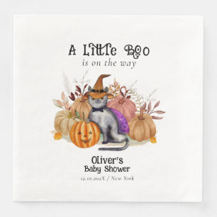 Serviette En Papier Little Boo Poem Chat En Sorcière Baby shower Casqu