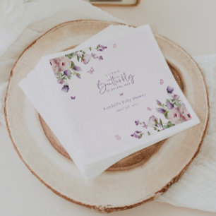 Serviette En Papier Little Butterfly Garden Baby shower Floral