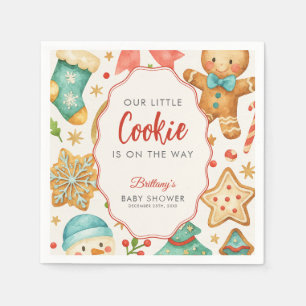Serviette En Papier Little Cookie Est Sur Le Chemin Du Baby shower De