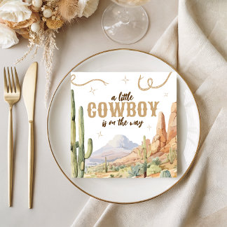 Serviette En Papier Little Cowboy Baby Shower Napkins