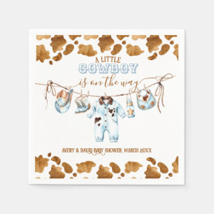 Serviette En Papier Little Cowboy Clothesline WildWest Boy Baby shower