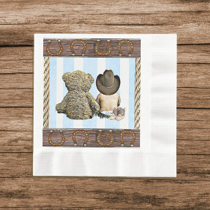 Serviette En Papier Little Cowboy et Teddy Bear Party