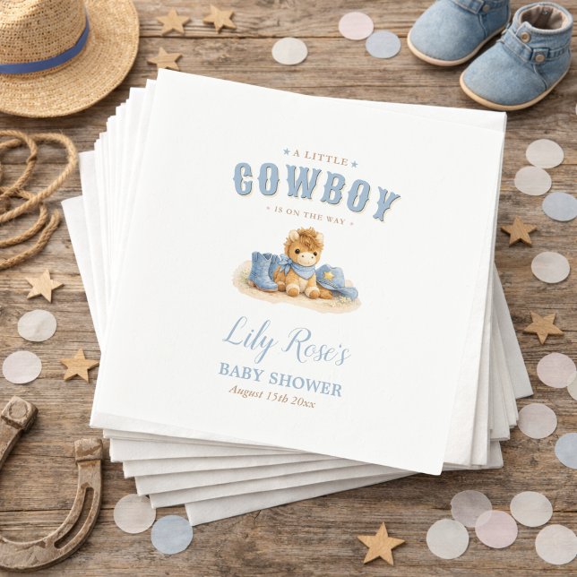 Serviette En Papier Little Cowboy Western Boy Baby Shower  (Créateur téléchargé)
