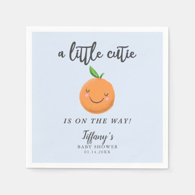 Serviette En Papier Little Cutie Boy Baby shower Clementine (Devant)