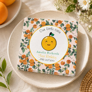 Serviette En Papier  Little Cutie Orange Citrus 1er Anniversaire 
