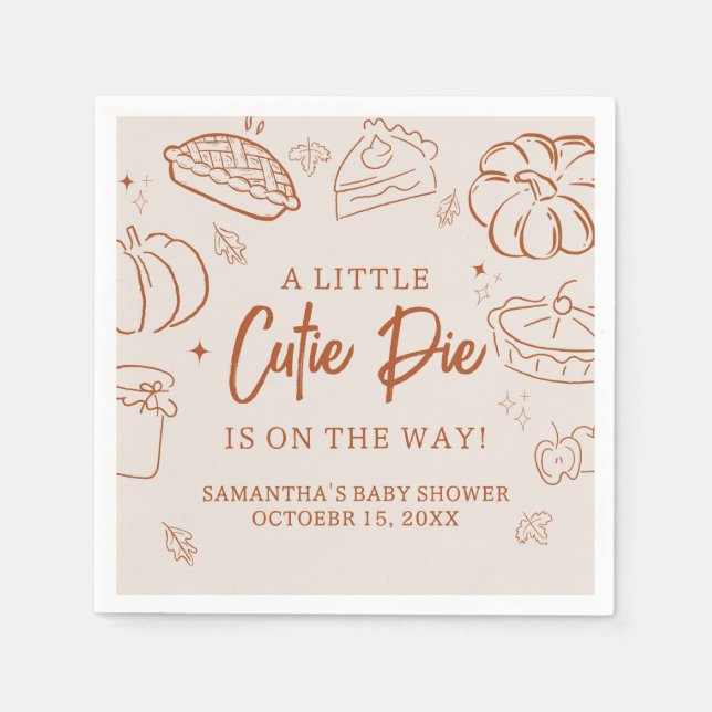 Serviette En Papier Little Cutie Pie Fall Baby Shower (Devant)