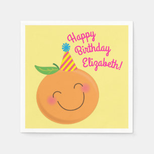 Serviette En Papier Little Cutie Tangerine fête d'anniversaire
