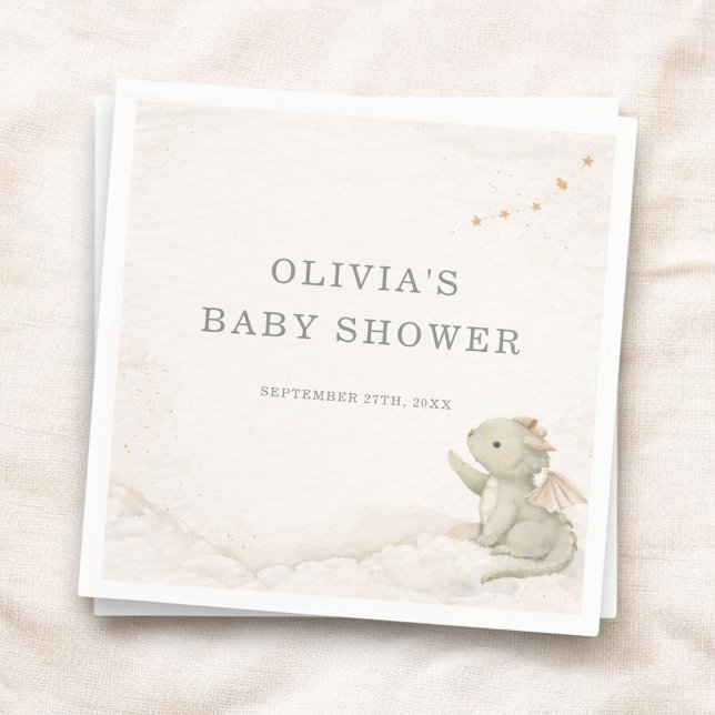 Serviette En Papier Little Dragon Almost Here Baby Shower Party (Créateur téléchargé)