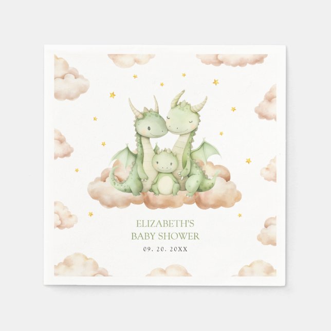 Serviette en papier Little Dragon Baby Shower (Devant)