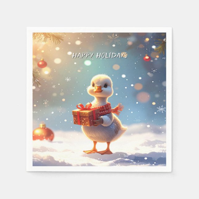 Serviette En Papier Little Duck Holiday Napkin (Devant)