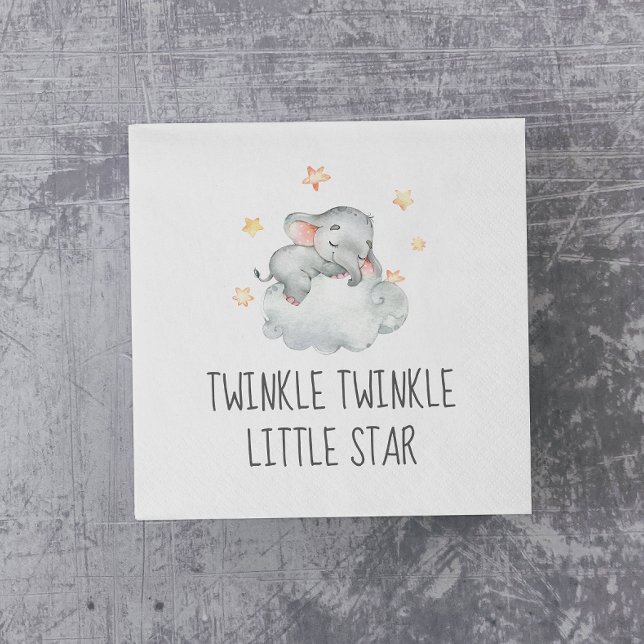 Serviette En Papier Little Elephant Girl Twinkle Twinkle Little Star (Créateur téléchargé)