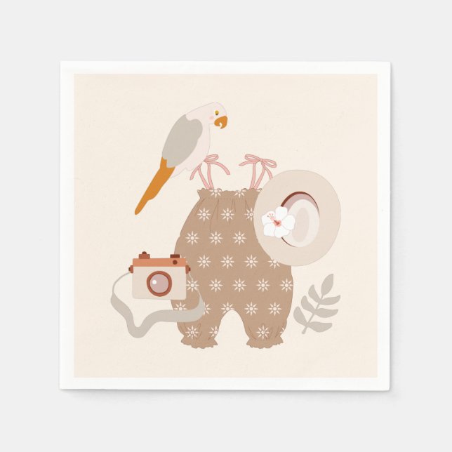 Serviette En Papier Little Explorer Adventure Attend Boho Cocktail (Devant)