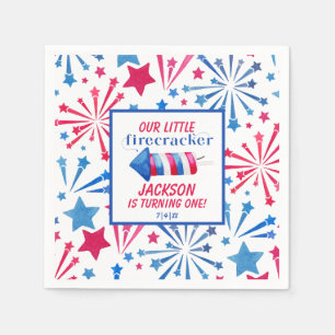 Serviette En Papier Little Firecracker 4 juillet fête d'anniversaire