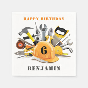 Serviette En Papier Little Handyman Boy Anniversaire Papier de fête N