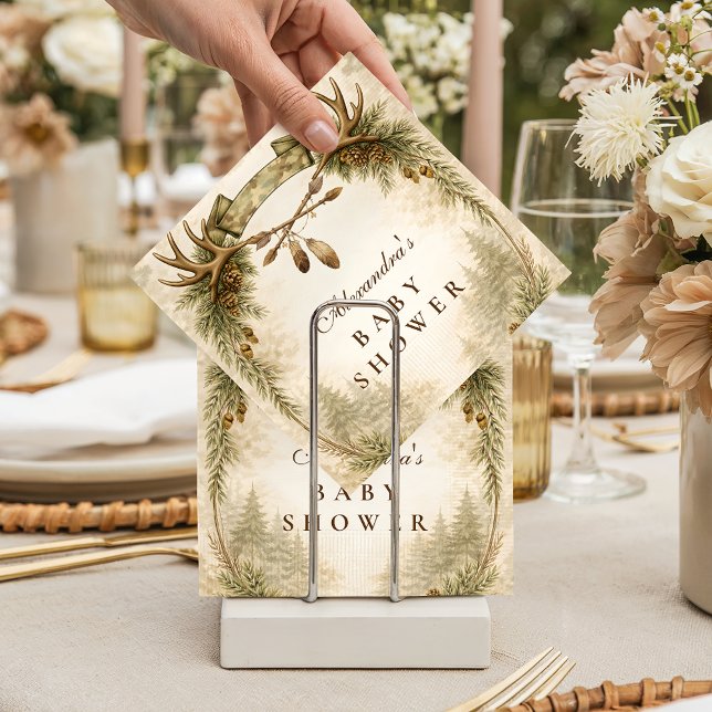 Serviette En Papier Little Hunter Antler Woodland Baby Shower (Créateur téléchargé)