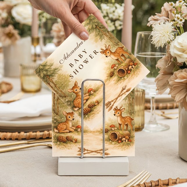 Serviette En Papier Little Hunter Woodland Deer Baby Shower (Créateur téléchargé)