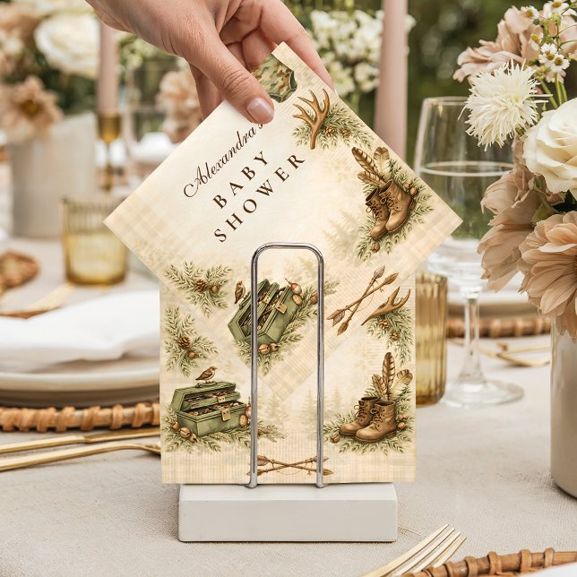 Serviette En Papier Little Hunter Woodland Keepsake Baby Shower (Créateur téléchargé)