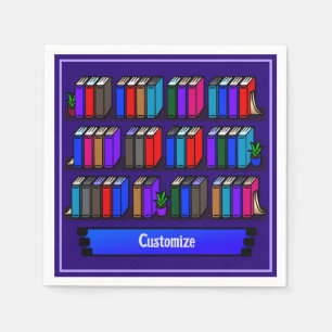 Serviette En Papier Little Library Book Club Purple