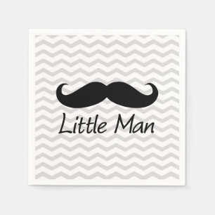 Serviette En Papier Little Man Mustache Chevron mignons Garçons