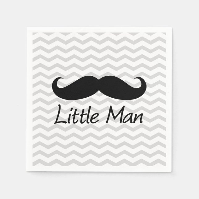 Serviette En Papier Little Man Mustache Chevron mignons Garçons (Devant)