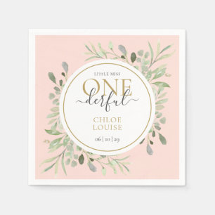 Serviette En Papier Little Miss ONEderful Elegant Premier Anniversaire