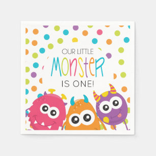 Serviette En Papier Little Monster Premier anniversaire de fête Napkin