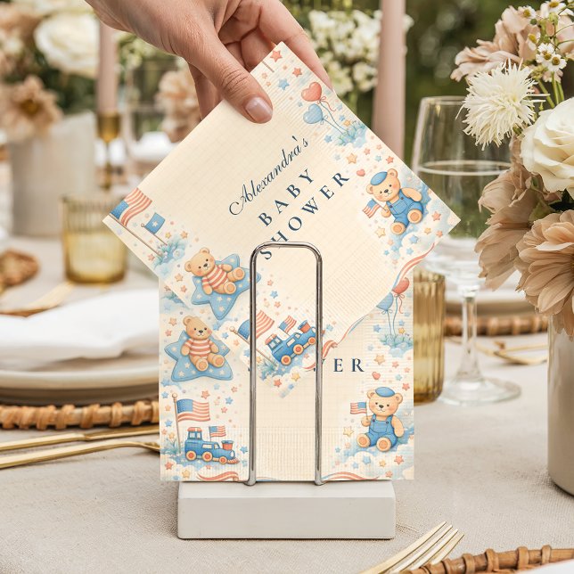 Serviette En Papier Little Patriot Welcome Baby Shower (Créateur téléchargé)