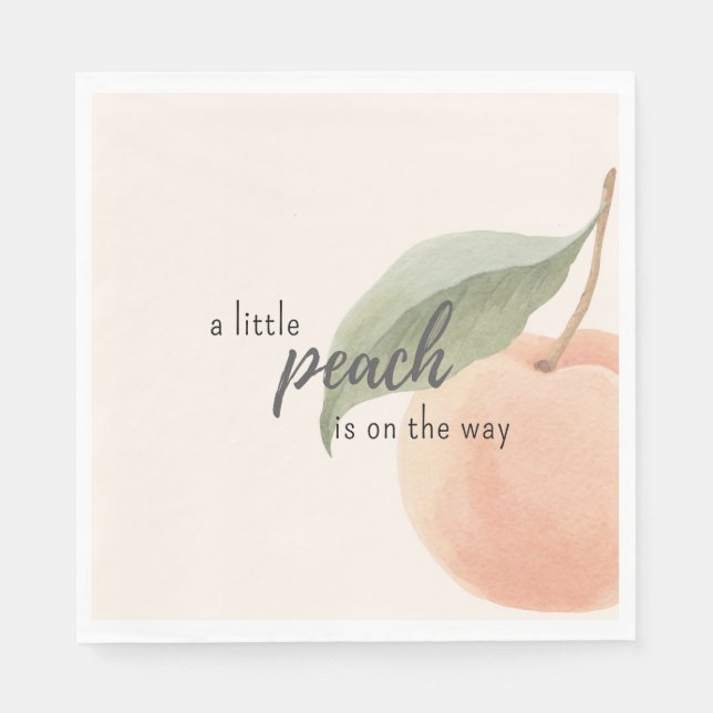 Serviette En Papier Little Peach is on the Way Baby Shower  (Devant)