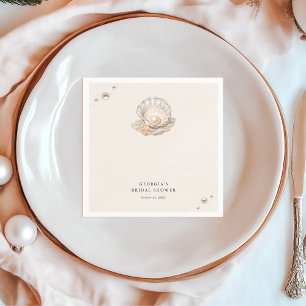 Serviette En Papier Little Pearl Ocean Beach Seashell Girl Baby shower