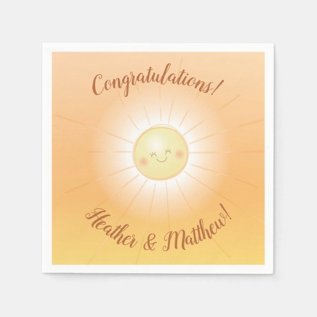 Serviette En Papier Little Ray of Sunshine Baby shower (Devant)