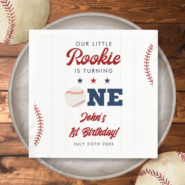 Serviette En Papier Little Rookie Baseball 1st Birthday (Little Rookie Baseball 1st Birthday Napkins)