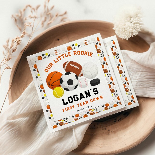 Serviette En Papier Little Rookie Sports 1st Birthday Party | All-Star (Little Rookie Sports 1st Birthday Party | All-Star Napkins
)