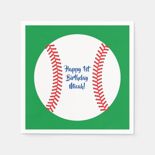 Serviette En Papier Little Slugger Baseball fête d'anniversaire (Devant)