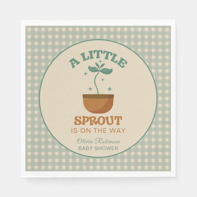 Serviette En Papier Little Sprouts Garden Party Baby shower (Devant)
