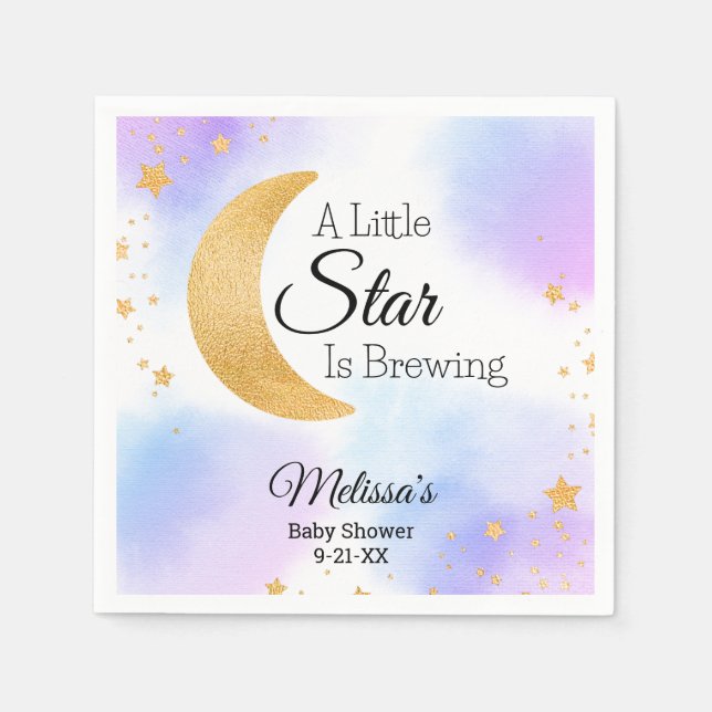Serviette En Papier Little Star Brewing Dreamy Baby Shower (Devant)