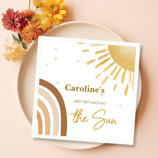 Serviette En Papier Little Sunshine Premier voyage autour du soleil An (Créateur téléchargé)