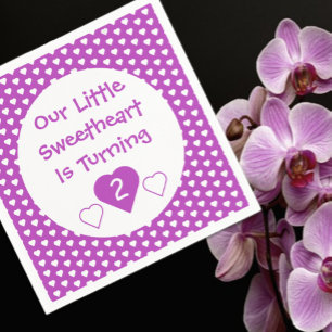 Serviette En Papier Little Sweetheart 2e anniversaire