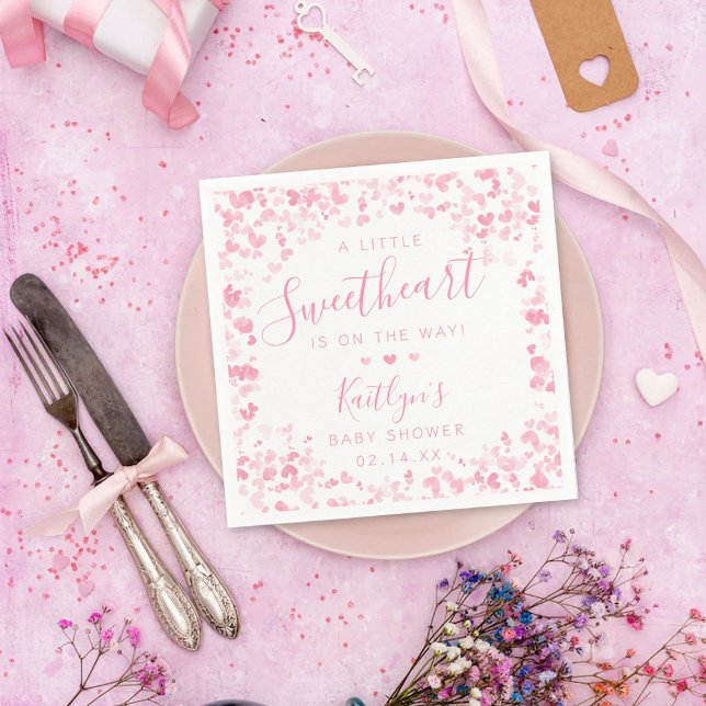 Serviette En Papier Little Sweetheart Valentine's Day Baby Shower (Créateur téléchargé)
