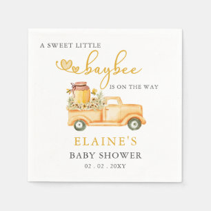 Serviette En Papier Little Sweetie Est Sur Le Chemin Baby shower Honey