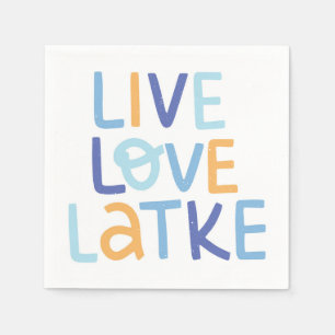 Serviette En Papier Live Love Latke Hanoukka Design