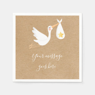 Serviette En Papier Livraison spéciale cigogne Kraft rustique pour la