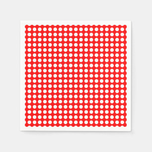 Serviette En Papier Livre blanc sur papier Pois horizontal moyen rouge