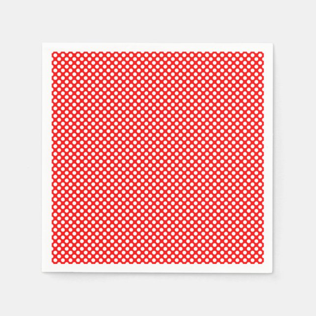 Serviette En Papier Livre blanc sur papier Pois rouge de petite taille (Devant)