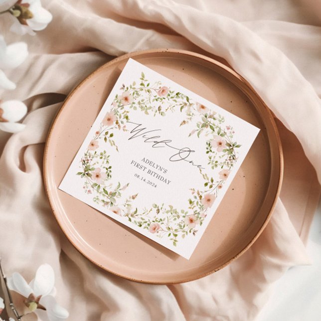 Serviette En Papier Livre d'anniversaire des enfants Roses sauvages (Créateur téléchargé)