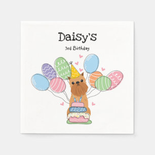 Serviette En Papier Livre d'anniversaire Red Brussels Griffon