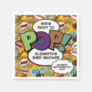 Serviette En Papier Livre de bande dessinée amusant pour Baby Shower R