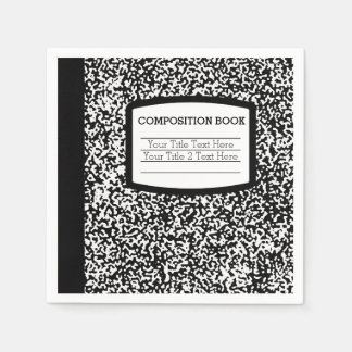 Serviette En Papier Livre de composition personnalisé Noir/Blanc École