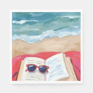Serviette En Papier Livre de plage Peinture aquarelle des vagues de