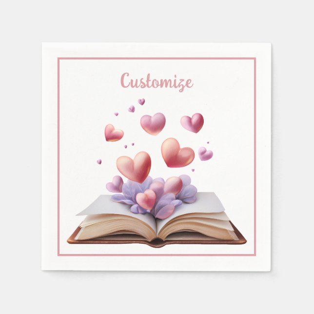 Serviette En Papier Livre Des Coeurs   (Devant)