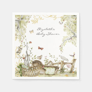 Serviette En Papier Livre d'histoires   Baby shower forestier